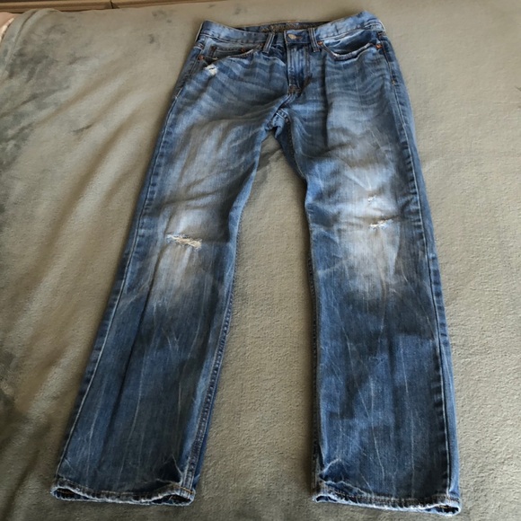 American Eagle Men’s Relaxed Straight Ripped Jeans - Picture 2 of 5